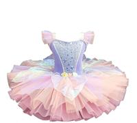 Girl Professional Ballet Tutu Children's Swan Lake Pancake Tutu Clothing Ballroom Dance Clothes Competition Costume,D,150