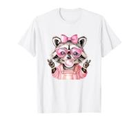 Girl Raccoon Peace Sign Bubble Gum Vintage T-Shirt