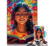 Girl Reading A Book 1000 Piece Jigsaw Puzzles for Teenagers Gifts,Stress Reliever Difficult Challenge Enhance Love between Couples 50x75cm