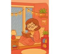 Girl Reading by the Window Notebook | Wide Ruled Journal with 200 Pages: Cozy reading design - lined notebook for school notes, journaling, and writing