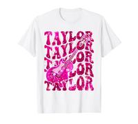 Girl Retro Taylor First Name Personalized Groovy 80's Value Graphic T-Shirt, Men, White, M