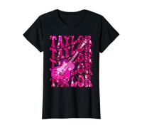 Girl Retro Taylor First Name Personalized Groovy 80's Value Graphic T-Shirt, Women, Black, M
