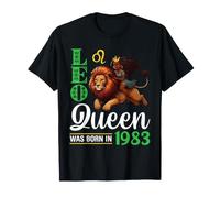 Girl Ride Lion Leo Queen was Born in 1983 Birthday 42 Years T-Shirt
