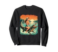 Girl Riding Alligator Weird Funny Florida Crocodile Meme Sweatshirt