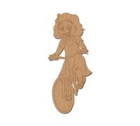Girl Riding Bicycle Pre Marked Shape 1 - Premium MDF & Plywood Embellishments Laser Cut Craft Shapes for Scrapbooking, Card Making, DIY Decor, Weddings & Personalized Projects