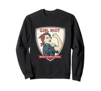 Girl Riot Retro Feminist Empowerment Rosie Graphic Sweatshirt