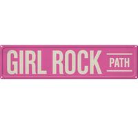 Girl Rock Path Funny Rustic Pink Wall Metal Tin Signs Decor 4x16 in