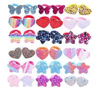 Girl Rubber 18Pair/Lot Each Color 1 Pair High Elastic Rainbow Gradient Sequin Lovely Girl Accessories