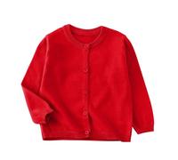 Girl’S Knit Cardigan Sweater Long Sleeve Round Neck Basic School Sweaters Autumn/Winter Solid Color Knitted Jacket Winter Warm Soft Lightweight Knitwear Button Down Cardigans Coat Age 2-3 Years