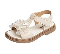 Girl’s Lightweight Summer Sandals Children Butterfly Lace Non-Slip Princess Shoes Comfy Open Toe Hollow Breathable Sandal with Soft Soles Kids Easy Fasten Sl lat Sling Footwear for Outdoor
