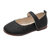 Girl Sandals Dress Up Shoes For Parties & Birthdays Cosplay Queen Princess Birthday Sandals Little Girls Indoor Slippers Slip-On Clogs Heeled Pink Silver Blue Purple White (Black,12)