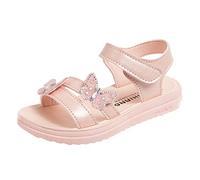 Girl Sandals Glitter Princess Shoes Dress Up Bling Bowknot Flats Comfort Mary Jane Dance Party Cosplay Shoe for Little Girls, Soft Bottom Sandal, 3-12 Years