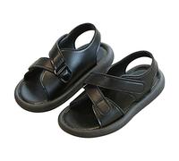 Girl Sandals Party Shoes Girls Gladiator Sandals For Big Kid Little Kids Cow Slippers Baby First Walking Child's Slide Pink Silver Blue Purple White Summer Autumn (Black,6.5)