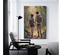 Girl Scout Valentine Day Poster Forest Hiking Couple Wall Art Love Gift for Her Cute Hiker Pair Print Adventure Awaits Decor Romantic Art Canvas Wall Art For Room Decor Poster Decorative Painting Canv