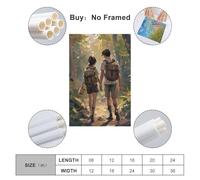 Girl Scout Valentine Day Poster Forest Hiking Couple Wall Art Love Gift for Her Cute Hiker Pair Print Adventure Awaits Decor Romantic Art Canvas Wall Art For Room Decor Poster Decorative Painting Canv