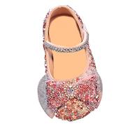 Girl Shoes Flat Cute Bow Mary Jane Shoes Ballerina With Satin Ankle Tie For Wedding Birthday Girls Shoe Size 31
