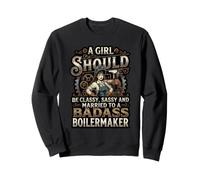 Girl Should Be Classy Sassy Annd Marrie Boilermaker Wife Sweatshirt