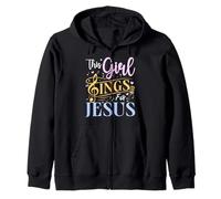 Girl Sings Jesus Church Music Lover Choir Singer Worship Zip Hoodie