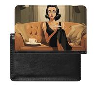 Girl Sitting on Sofa Passport Cover Protector Rfid Blocking Passport Holder Id Card Holder Secure Travel Wallet Organizer for Passport Tickets Credit Cards, style, One Size