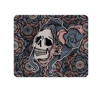 Girl Skull Gaming Mousepad Eye Roses Bone Cartoon Blue Goth Mouse Pad Mouse Mat for Computer Desk Laptop Office 9.4"x7.9" Non-Slip Rubber