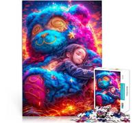 Girl Sleeping with Giant Teddy BearAdult Jigsaw Puzzles 1000 Pieces Family Fun for is ideal as a gift for the whole family 38x26cm