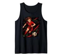 Girl Soccer Player Kicking a Ball Sports Fans Tank Top