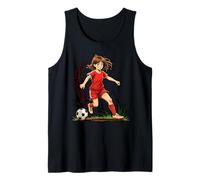 Girl Soccer Player Kicking a Ball Sports Fans Tank Top