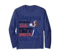 Girl Stepping Into My Oct Birthday Like A Queen October 2nd Long Sleeve T-Shirt