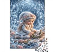 Girl & Teddy Bear 1000 Piece Jigsaw Ice Cave As A Family Weekend Activities Stress Relief Unique Pattern Home Display 70x50cm/1000pcs