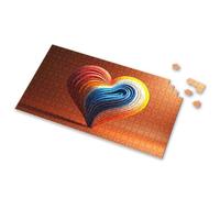 Girl Toys Age 4-5 Colorful Heart-Shaped Waves On An Orange Background Picture Puzzle Toddler Puzzles 300 Piece Puzzles(1000PCS)