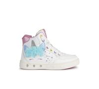 Geox J Skylin Girl Sneaker, White Multicolor, 10 UK Child