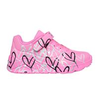 Skechers Girl's Uno Lite Love Levitate Sneaker, Hot Pink Synthetic/Multi Trim, 12 UK