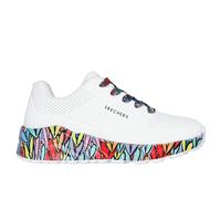Skechers Girls' Sneakers Uno Lite Subtle Love - White Synthetic/Multi Trim - UK 12 Child