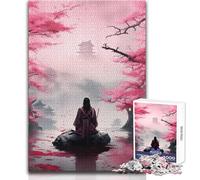 Girl Under Sakura Trees Adult Jigsaw Puzzles1000 Pieces Fun Brain Training Learning Game Great Unique Surprise Present Size 50x75cm