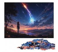 Girl Watching Meteors Shower at Night Jigsaw Puzzle for Adults, 1000 Pieces | Gift for adults who enjoy detailed hobbies with activity for family time on weekends.
