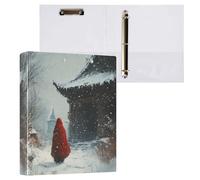 Girl Wearing A Red Cloak (1) 3-Ring Binder 1.5 Inch, PVC Material Document Organizer with D-Ring and Clear View Pocket for Office Supplies-1 Pack
