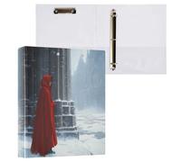 Girl Wearing A Red Cloak 3-Ring Binder 1.5 Inch, PVC Material Document Organizer with D-Ring and Clear View Pocket for Office Supplies-1 Pack