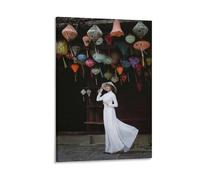 Girl Wearing Traditional Ao Dai Costume in Hoi An, Vietnam Poster Decorative Painting Canvas Wall Posters And Art Picture Print Modern Family Bedroom Decor Posters 08x12inch(20x30cm)