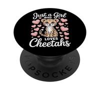 Girl Who Loves Cheetahs Cheetah Enthusiast Wild Cat Nature PopSockets Adhesive PopGrip