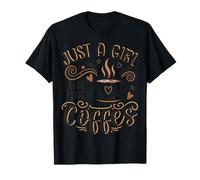 Girl Who Loves Coffee Artistic Caffeine Cup Heart Boho Vibe T-Shirt