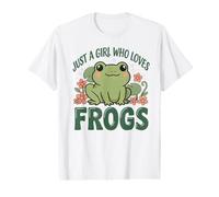 Girl Who Loves Frogs Floral Frog Nature Humor Value Graphic T-Shirt
