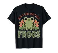 Girl Who Loves Frogs Floral Frog Nature Humor Value Graphic T-Shirt