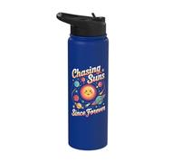 Girl Who Loves Planets Graphic Solar Space Stainless Steel Insulated Water Bottle