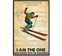 Girl Who Loves to Ski Metal Tin Signs Iamthe One Who Dances with The Mountains Print Poster School Garden Farm Table Garage Bar Club Kitchen Home Wall Decoration Gift 8x12 Inch