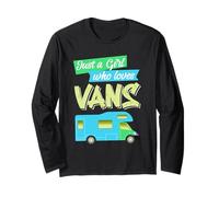 Girl who loves vans and camping Women's saying women Long Sleeve T-Shirt