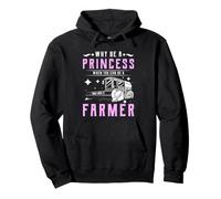 Girl Why Be A Princess Farmer Life Farming Tractor Lover Pullover Hoodie