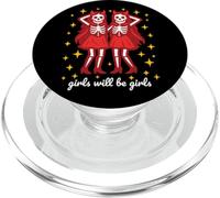 Girl will be girls Creepy Ghost Twins Scary Devil Halloween PopSockets PopGrip for MagSafe