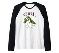 Girl Will Be Girls Praying Mantis Funny Bug Insect Humor Art Raglan Baseball Tee