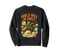 Girl Will Be Girls Praying Mantis Retro Halloween Sweatshirt