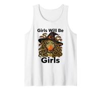 Girl Will Be Girls Witch Women Snake Medusa Bubble Gum Tank Top